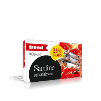 Sardina trend u paradajz sosu 100+25g gratis
