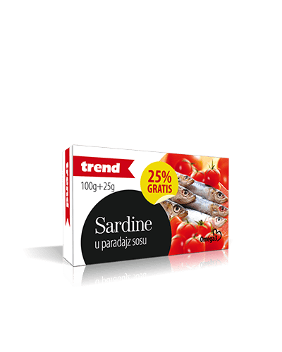 Sardina trend u paradajz sosu 100+25g gratis