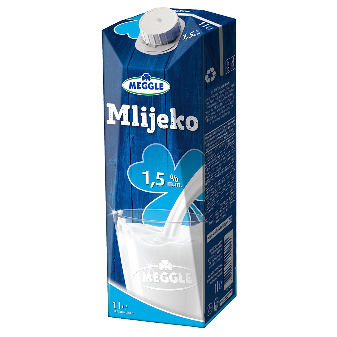 Mlijeko 1l 1,5% meggle