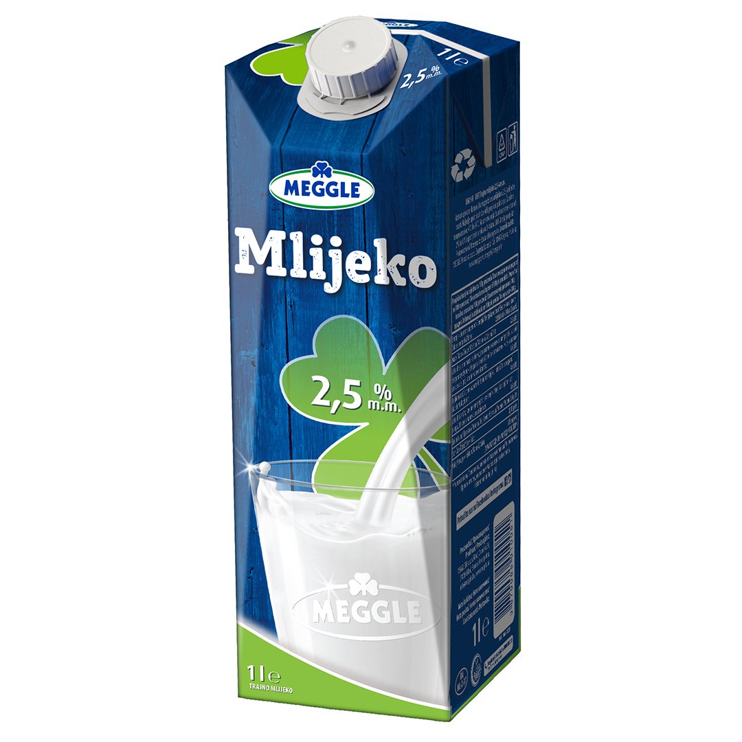 Mlijeko 1l 2,5% meggle