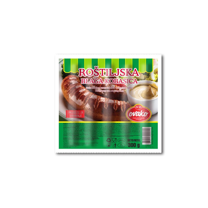 Kobasica roštiljska blaga ovako 300g