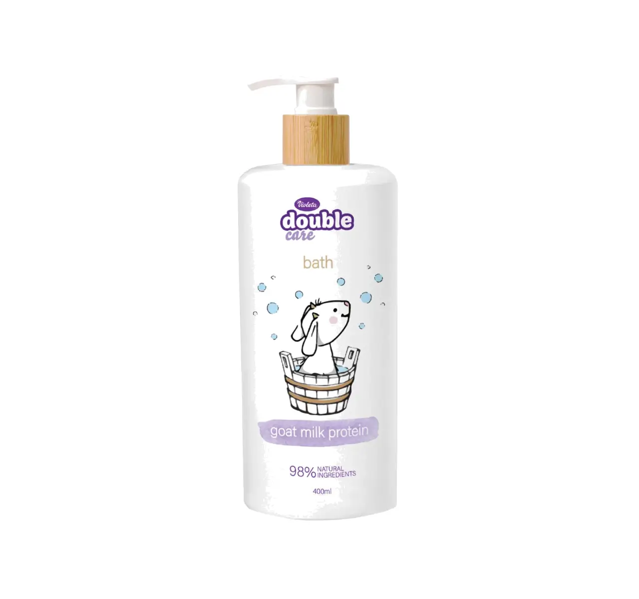 Kupka za tuš.400ml violeta za bebe double care