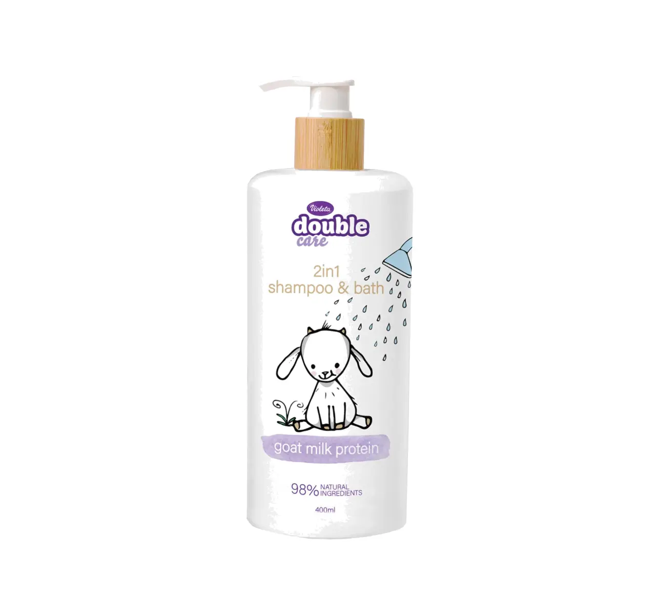 Šampon i kupka 400ml violeta za bebe double care 2u1