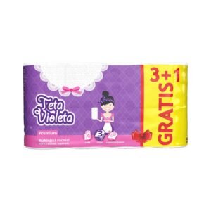 Ubrus papirni 3sl 3+1kom gratis teta violeta