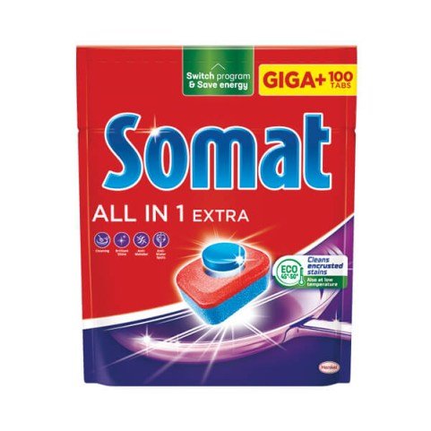 Somat All in One Extra tablete za mašinsko pranje suđa, 100 kom.
