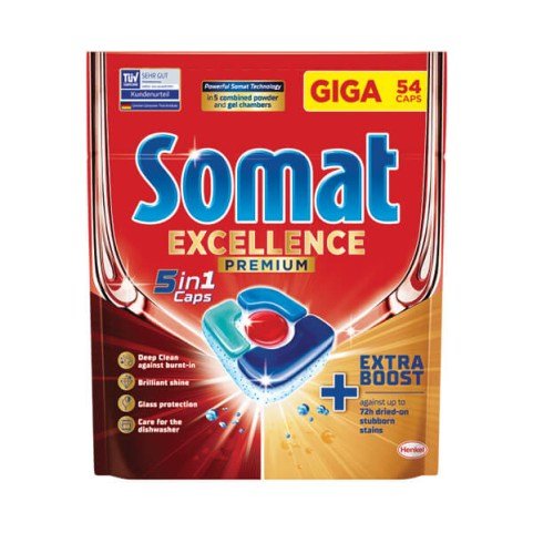 Somat Excellence Premium 5in1 tablete za mašinsko pranje posuđa, 54 kom.
