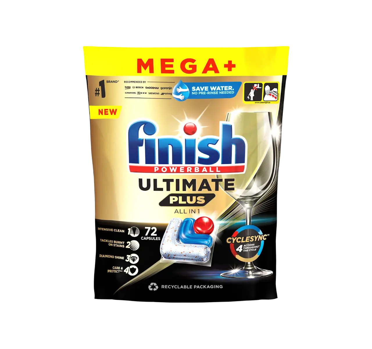Finish Ultimate PLUS tablete za mašinsko pranje posuđa, 72 kom.