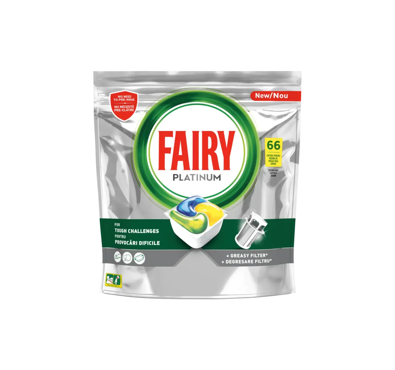 Fairy Platinum tablete za mašinsko pranje suđa, 66 kom.